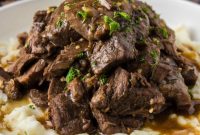 Tender Instant Pot Beef Tips and Gravy