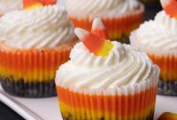 Spooky Sweet Candy Corn Cheesecake Bites