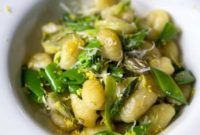 Crispy Pan-Seared Gnocchi with Asparagus and Snap Peas