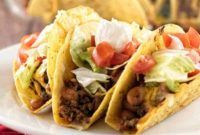 Golden Baked Beef and Bean Tacos