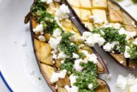 Roasted Eggplant with Zesty Herbed Mint Sauce