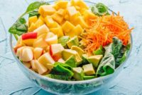 Tropical Mango Avocado Spinach Salad
