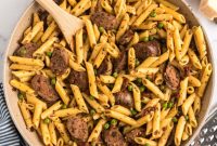 Hearty Sausage Penne with Peas