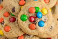 Colorful M and M Chocolate Chip Cookies