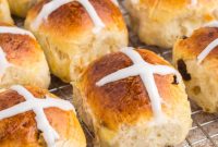 Sweet Spiced Buns with a Glazed Cross