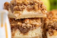 Golden Caramel Apple Cheesecake Squares