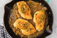 Golden Chicken in Thyme Onion Pan Sauce