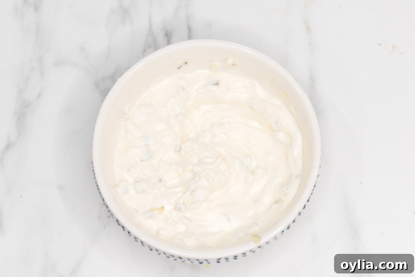 creamy cauliflower salad dressing in a bowl