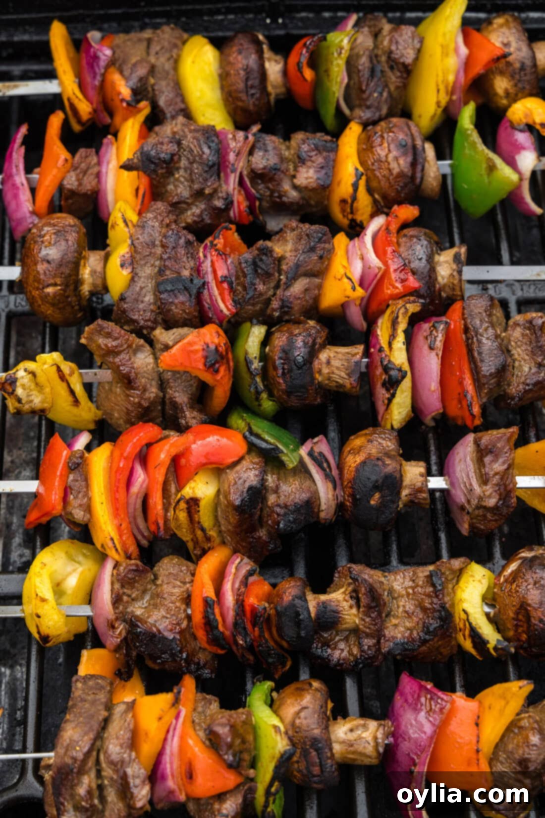 Ultimate Steak Kabobs 2 Steak Kabobs on the grill