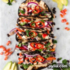 Vegetarian Tacos on a marble serving platter