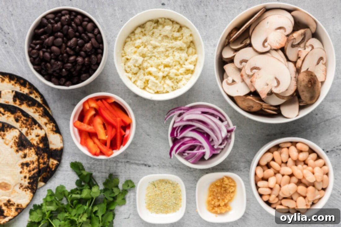 Ingredients for Vegetarian Tacos