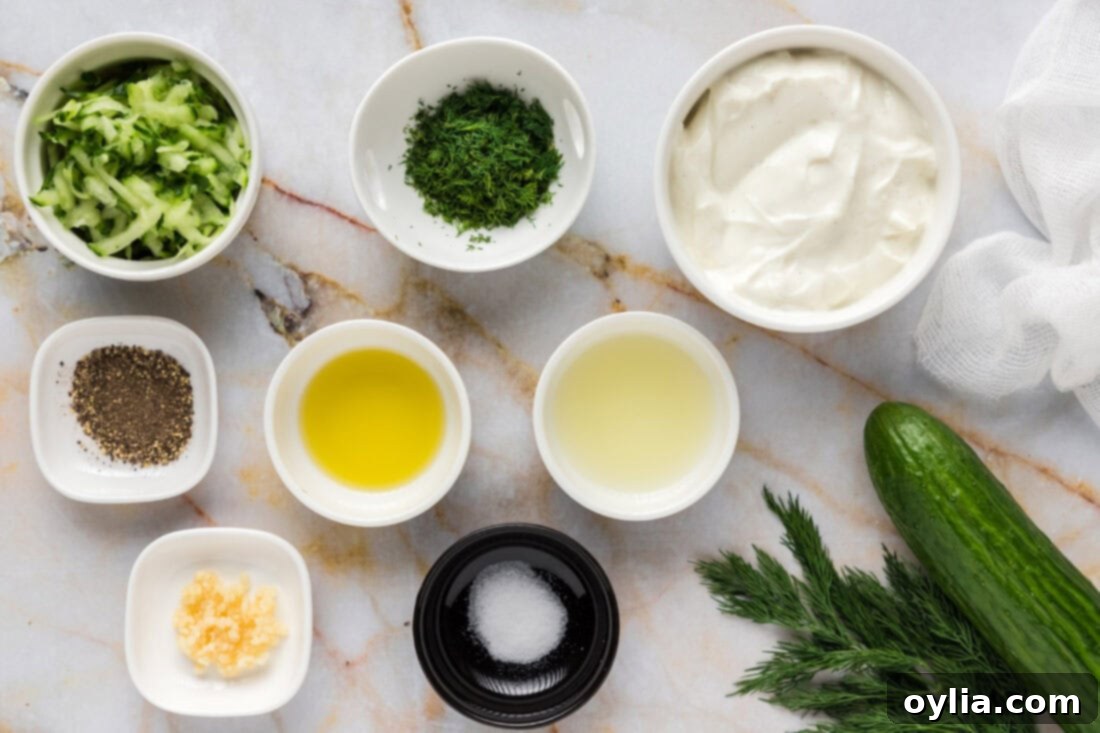 Refreshing Greek Tzatziki Dip 4 Ingredients for Tzatziki Sauce