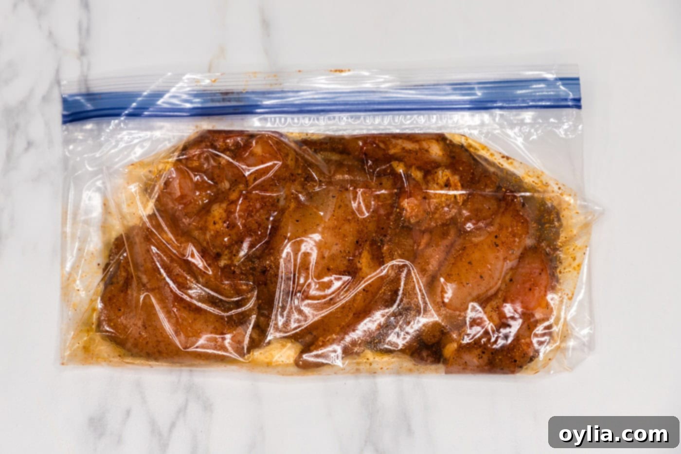 marinating chicken in a plastic bag