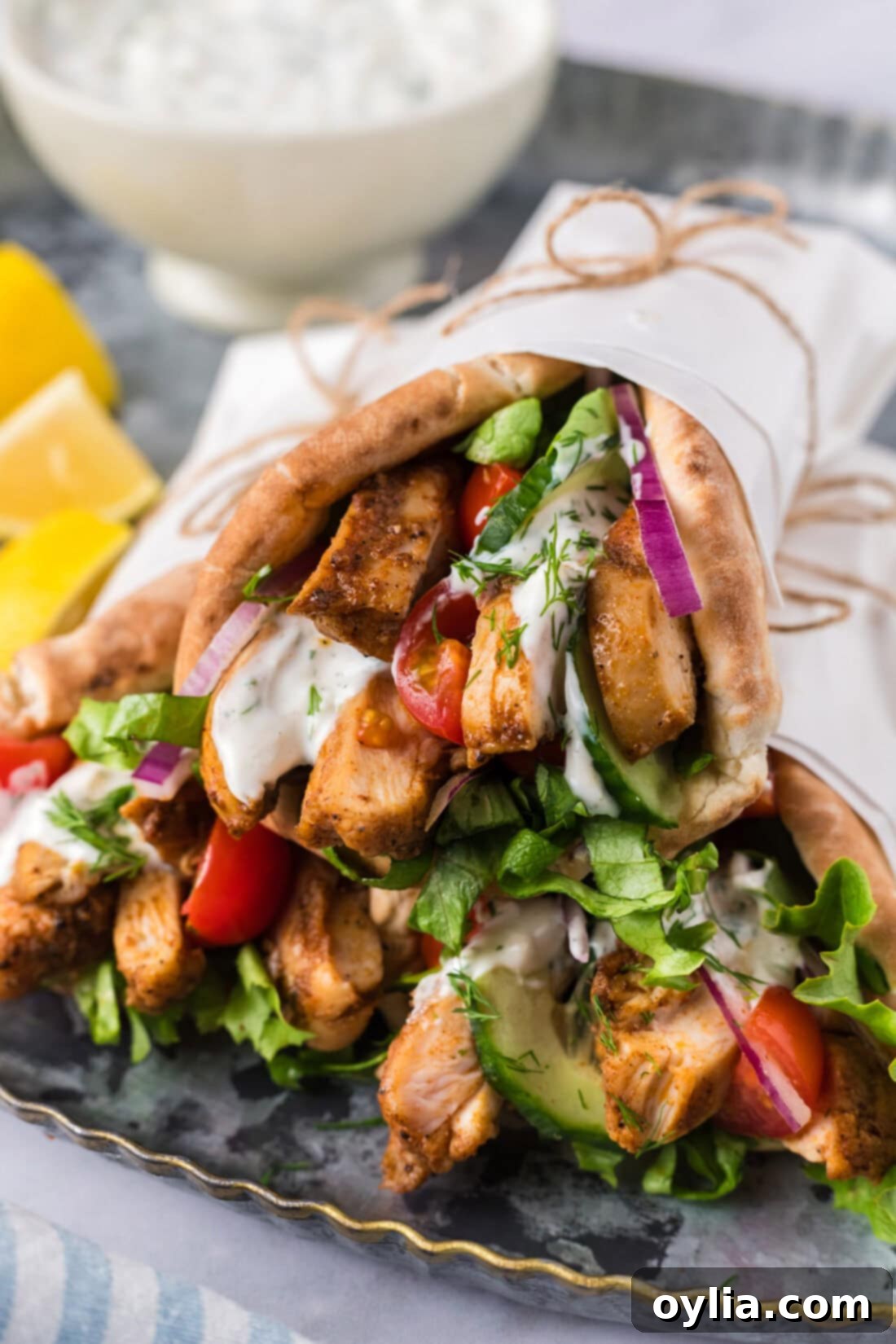 Homemade Chicken Shawarma 10 Stack of Chicken Shawarma pita wraps