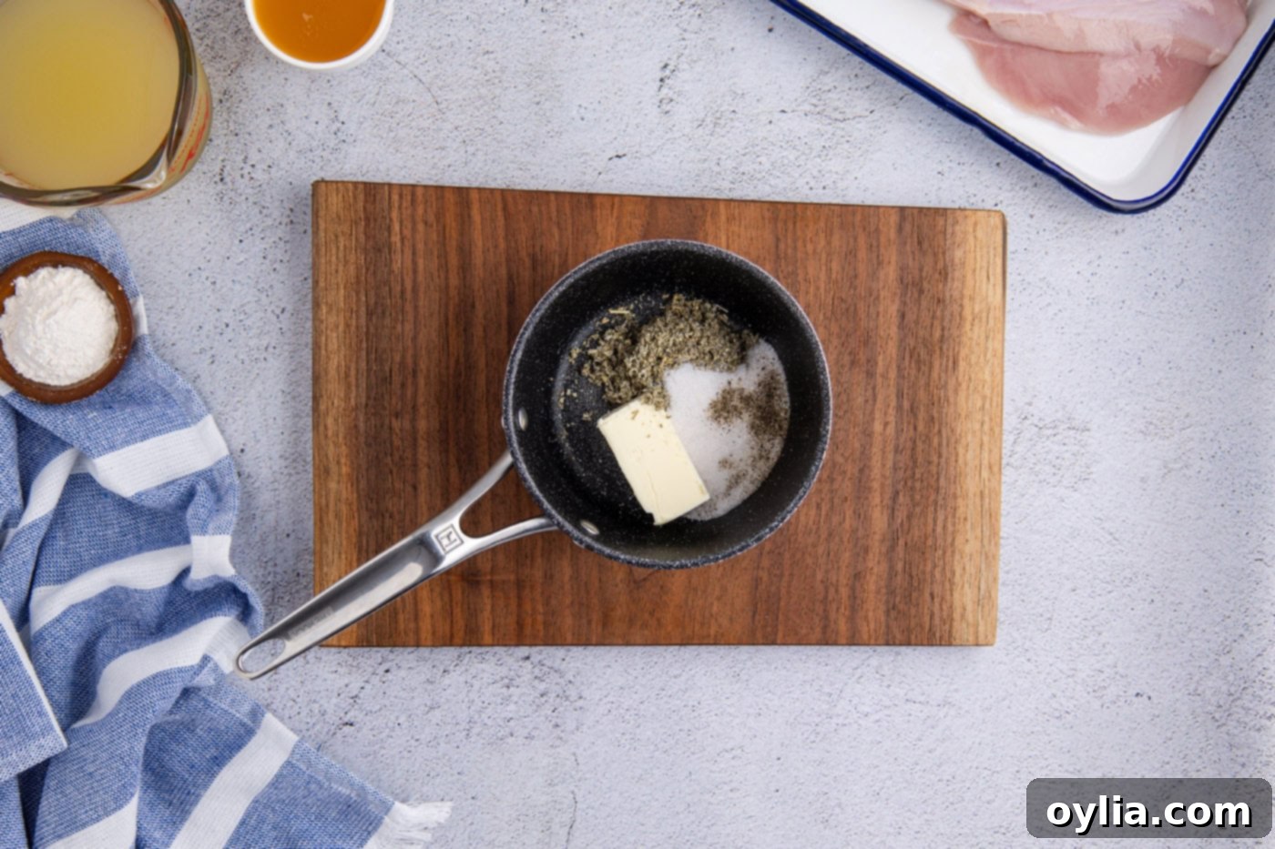 butter and seasonings in a small saucepan