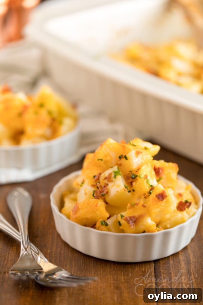 small dish of cheese potatoes