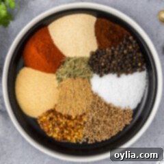 DIY Montreal Steak Rub 7 Spices needed for Homemade Montreal Steak Seasoning in a bowl