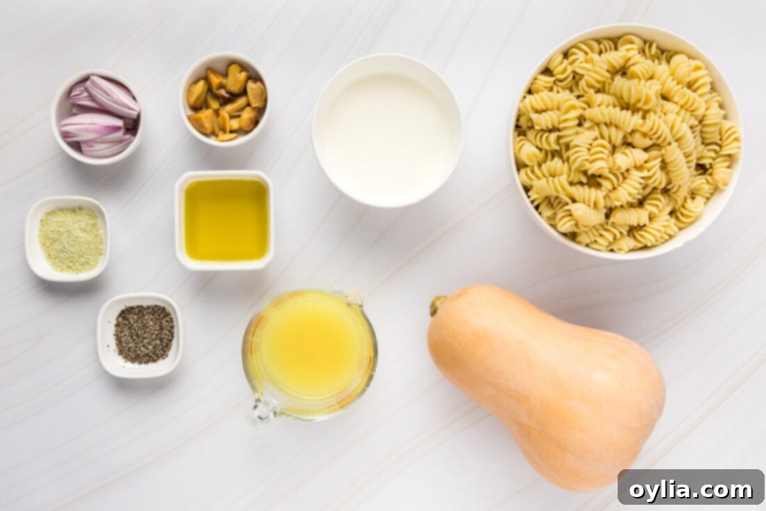 Ingredients for Butternut Squash Pasta