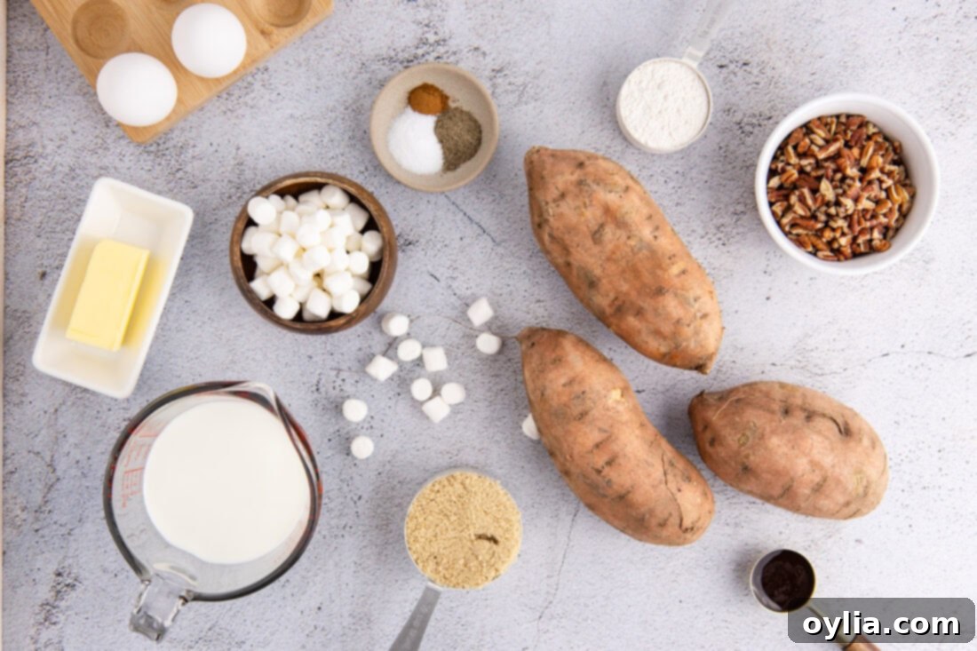 Ingredients for Sweet Potato Casserole