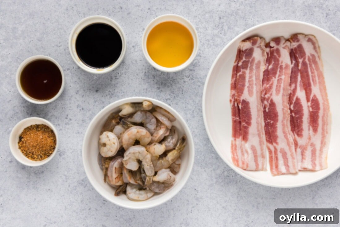 Crispy Air Fryer Bacon-Wrapped Shrimp 4 Ingredients for Air Fryer Bacon Wrapped Shrimp