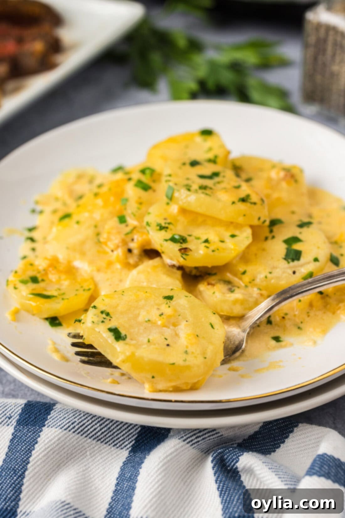 Creamy Slow Cooker Scalloped Potatoes 14 Plate of Crockpot Scalloped Potatoes