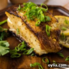 Perfectly Pan-Seared Chilean Sea Bass 12 Close up photo of Pan Seared Chilean Sea Bass on a plate