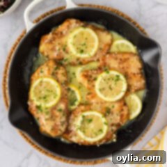 Zesty Lemon Chicken 14 Close up photo of Lemon Chicken in a skillet