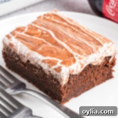 A delectable slice of Cracker Barrel Coca Cola Cake