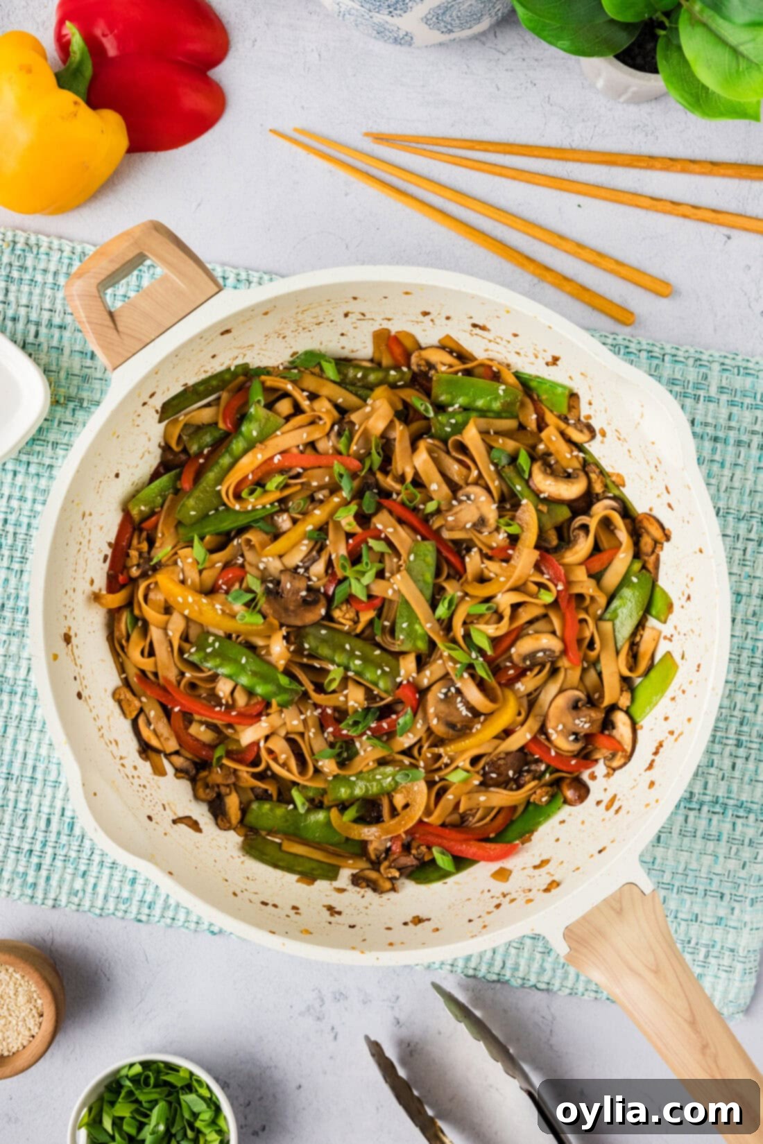 Vibrant Veggie Lo Mein 3 Skillet of Vegetable Lo Mein