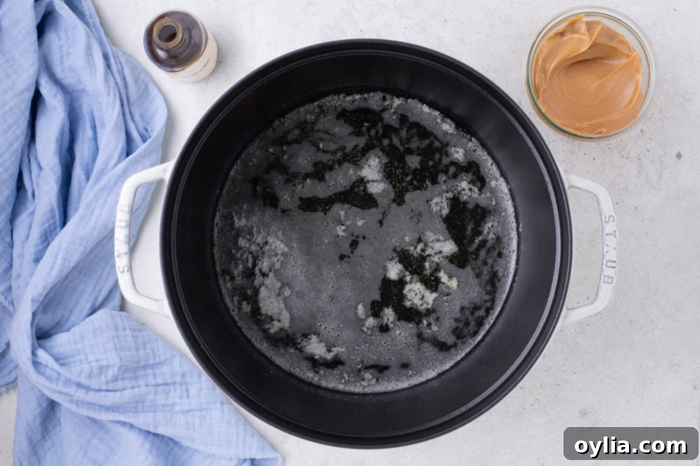 melted butter in a pot
