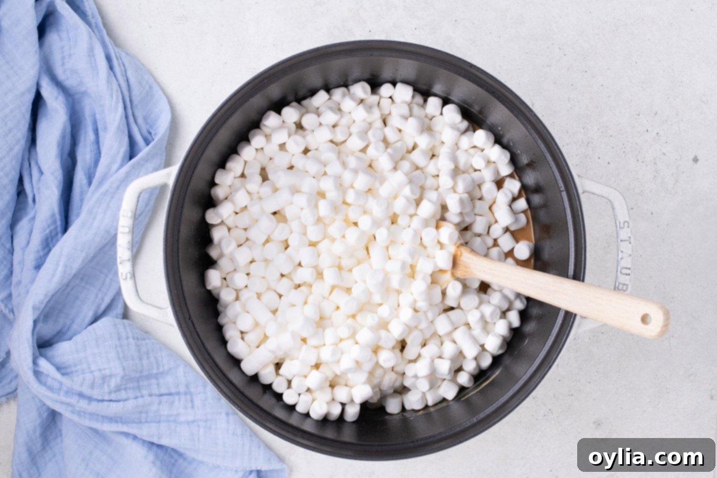 mini marshmallows in a pot