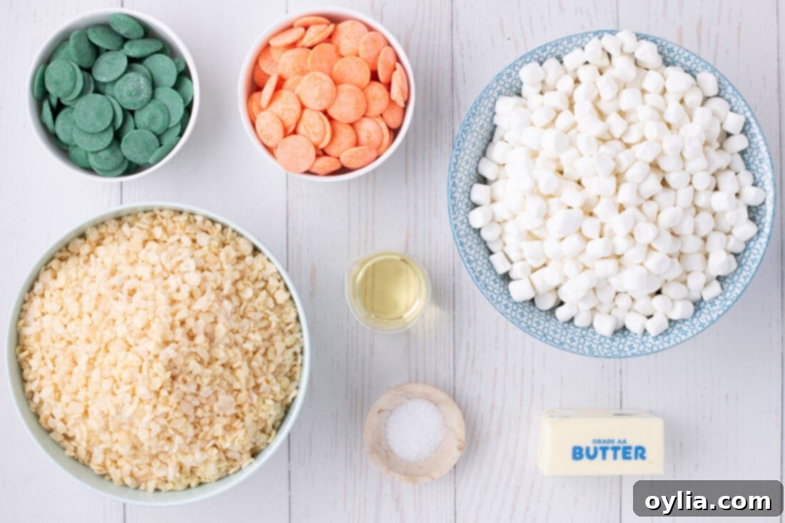 Ingredients for Carrot Rice Krispy Treats