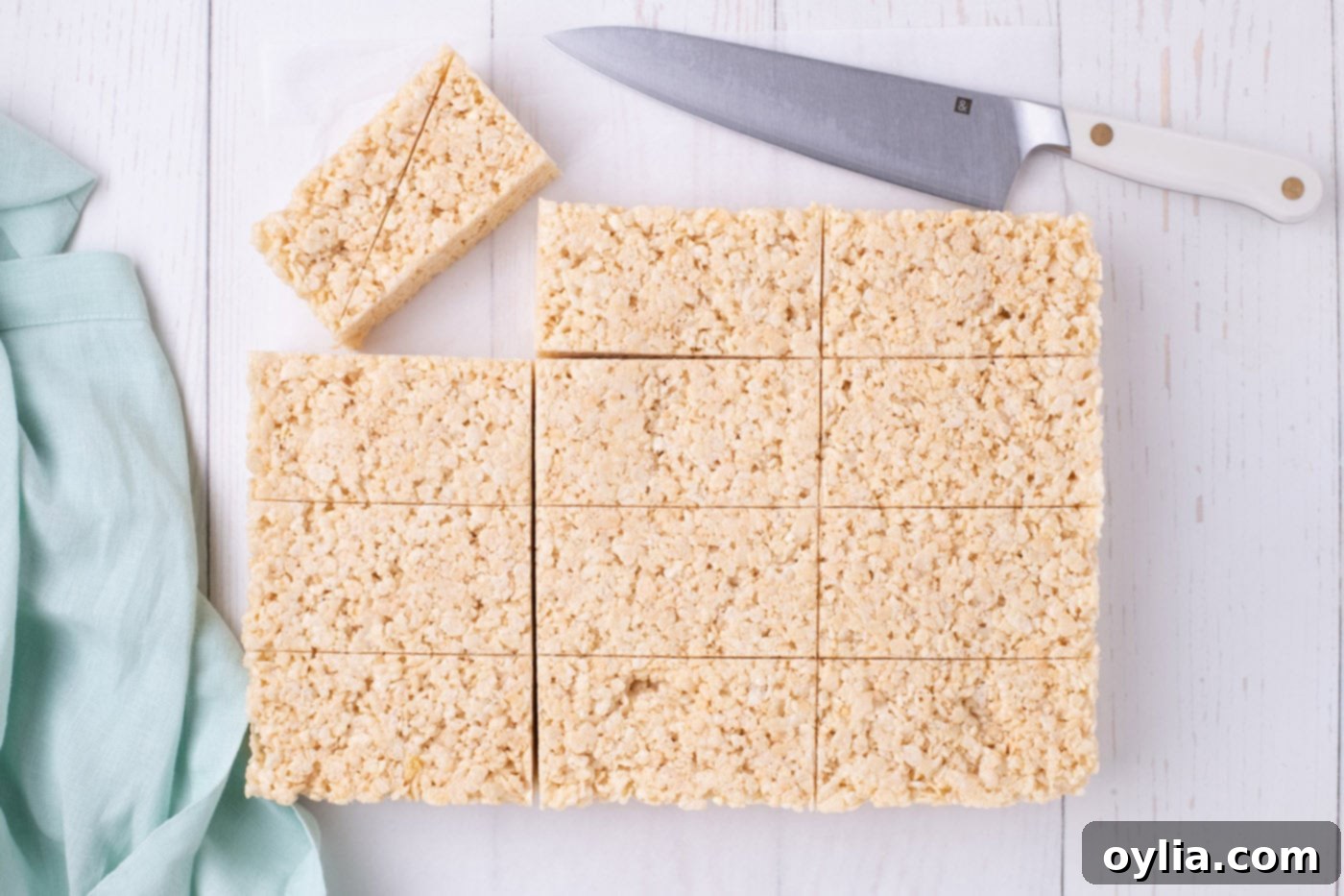 sliced rice krispie treats