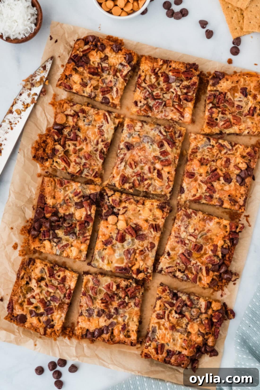 Magic Bars cut into squares