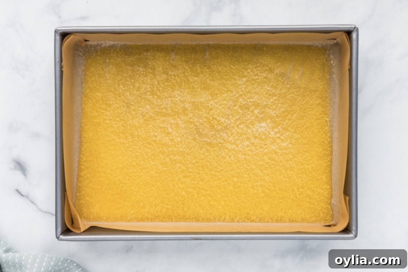 melted butter in a baking pan