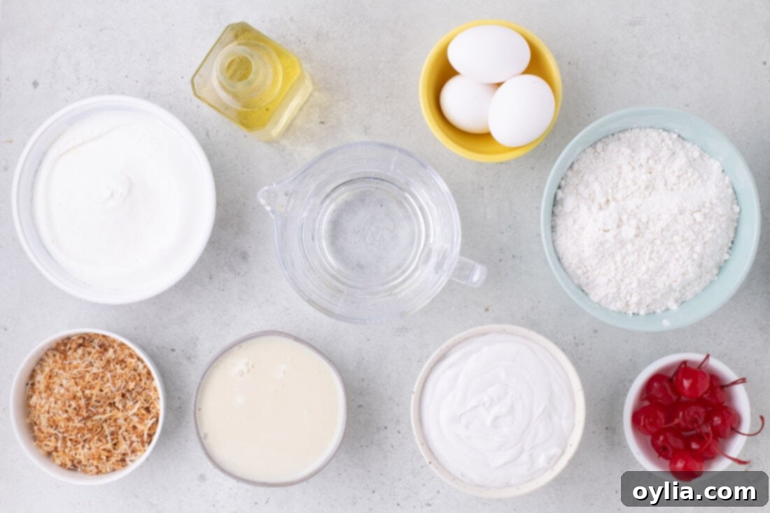 Ingredients for Coconut Poke Cake