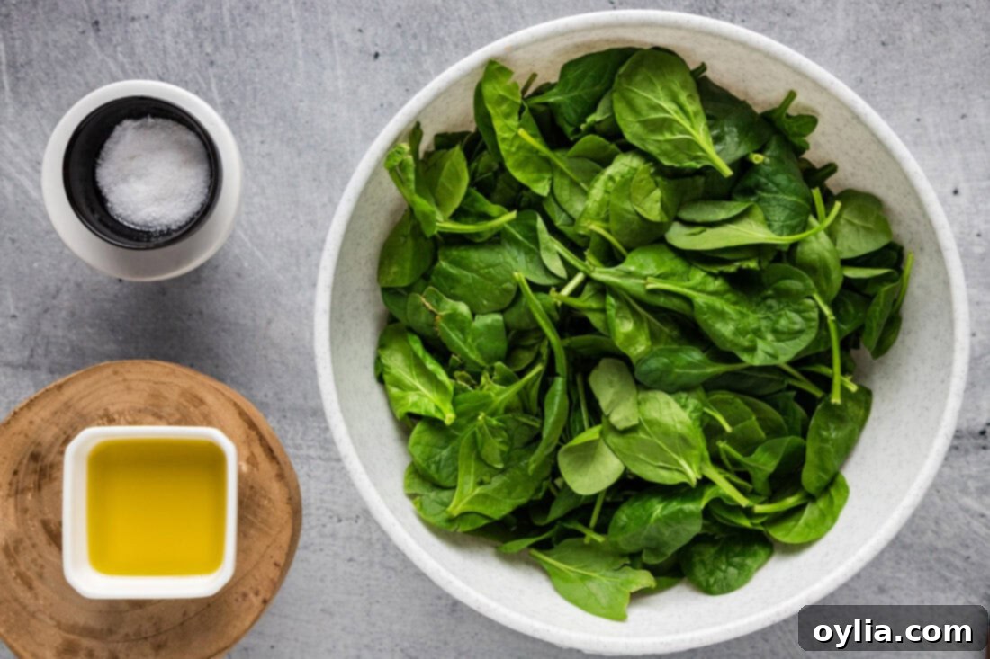 Ingredients for Crispy Air Fryer Spinach