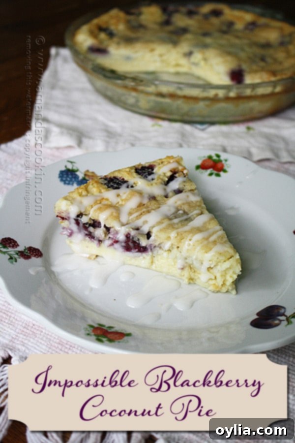 Blackberry Coconut Impossible Pie
