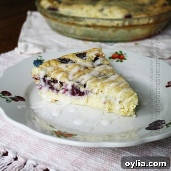 Blackberry Coconut Impossible Pie