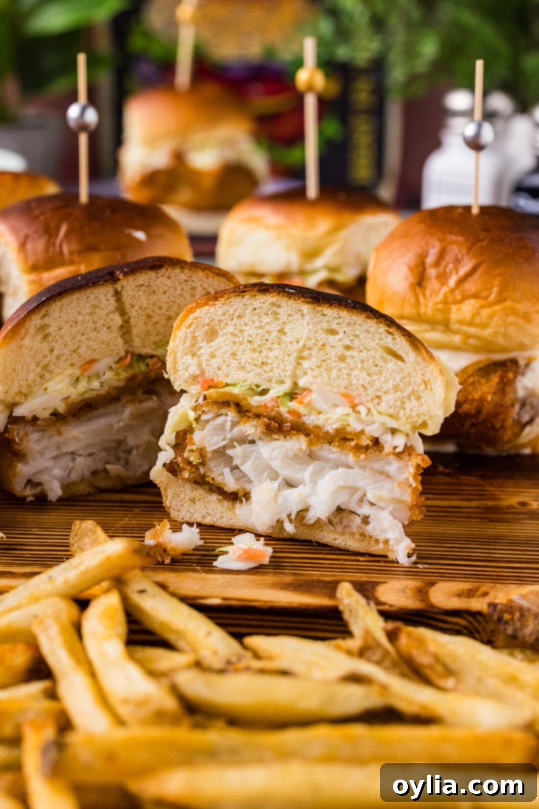 Fish Slider cut in half