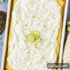 Close up photo of a Key Lime Slab Pie