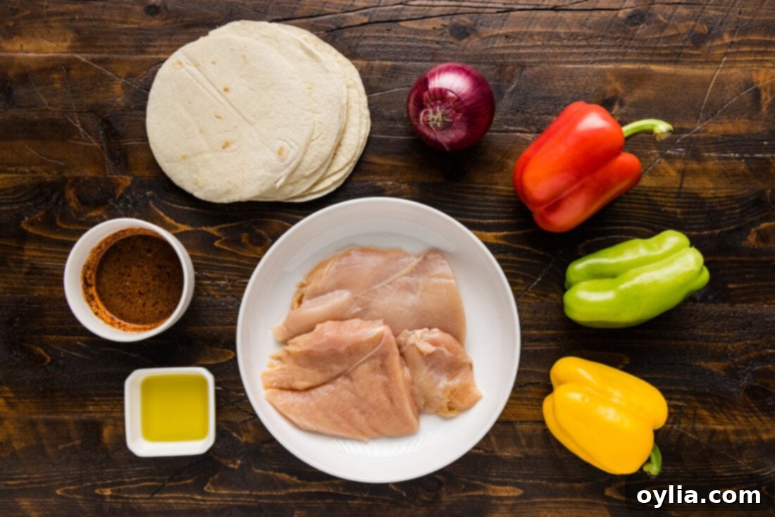 Ingredients for Chicken Fajitas