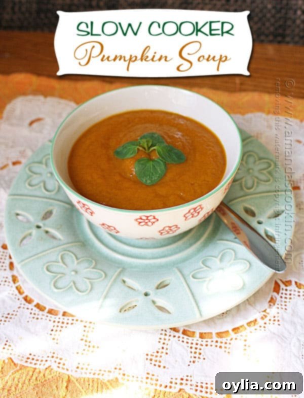 A close up photo of a bowl of pumpkin soup with a spoon on the side.