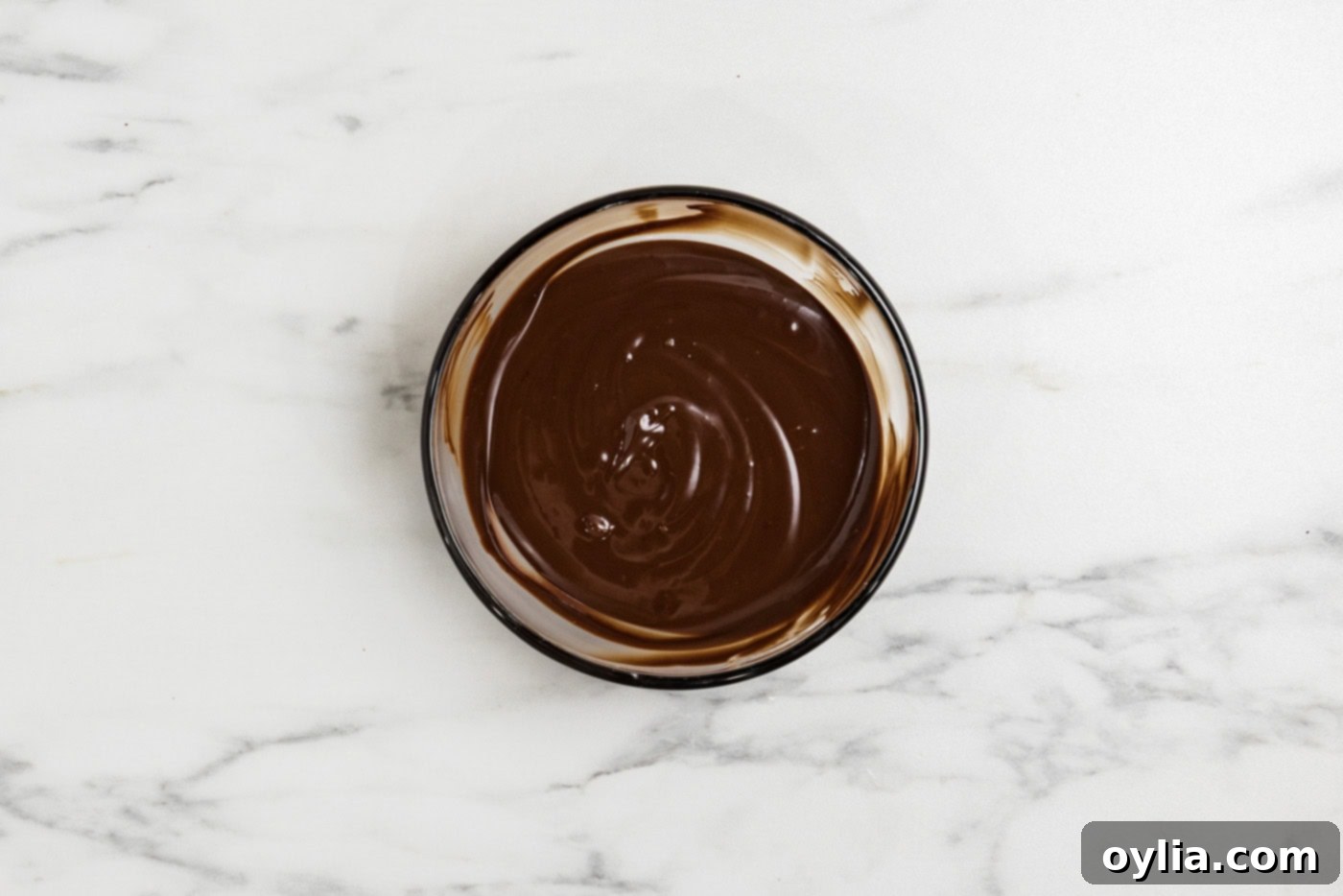 chocolate ganache in a bowl