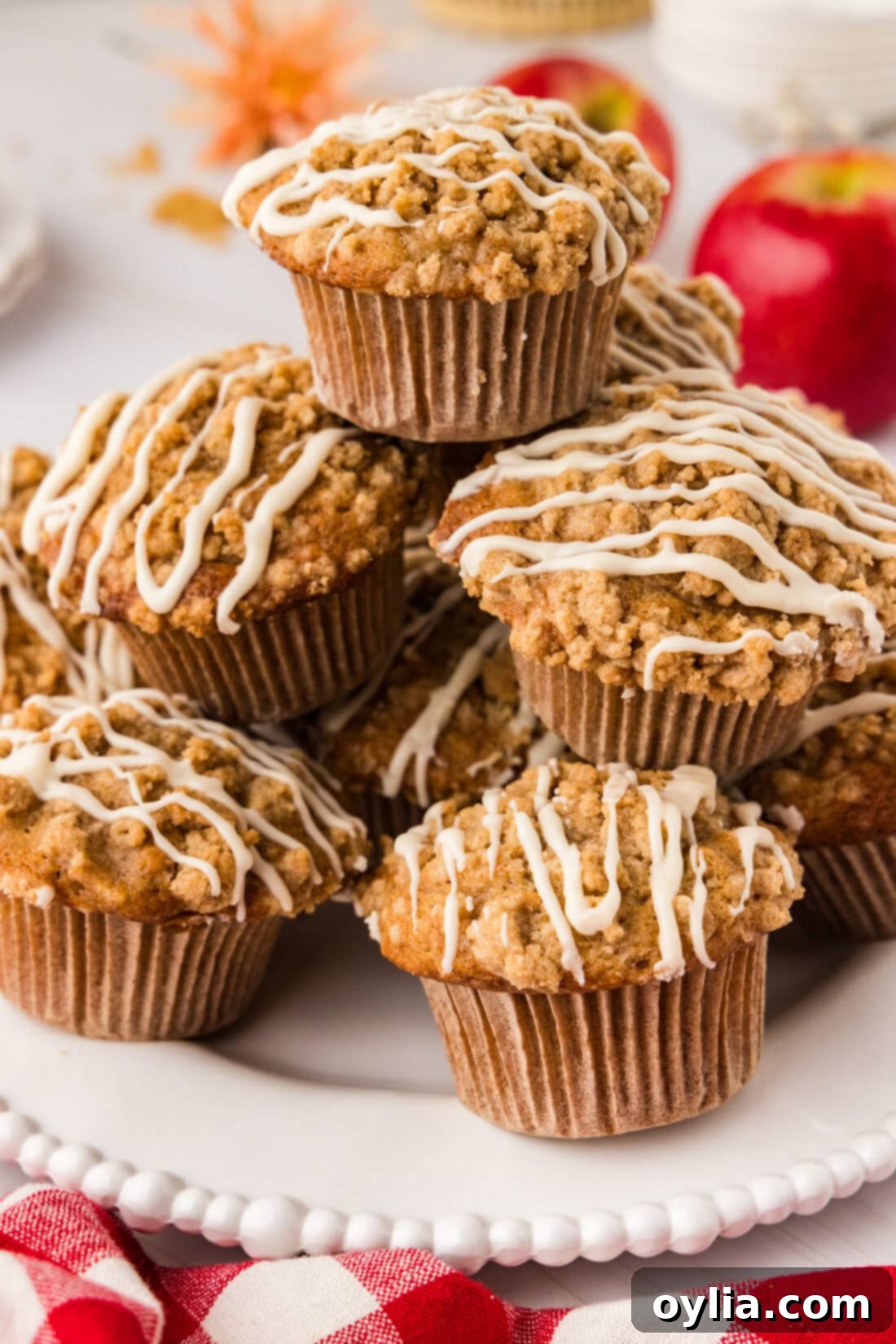 Pile of Apple Muffins on a plate