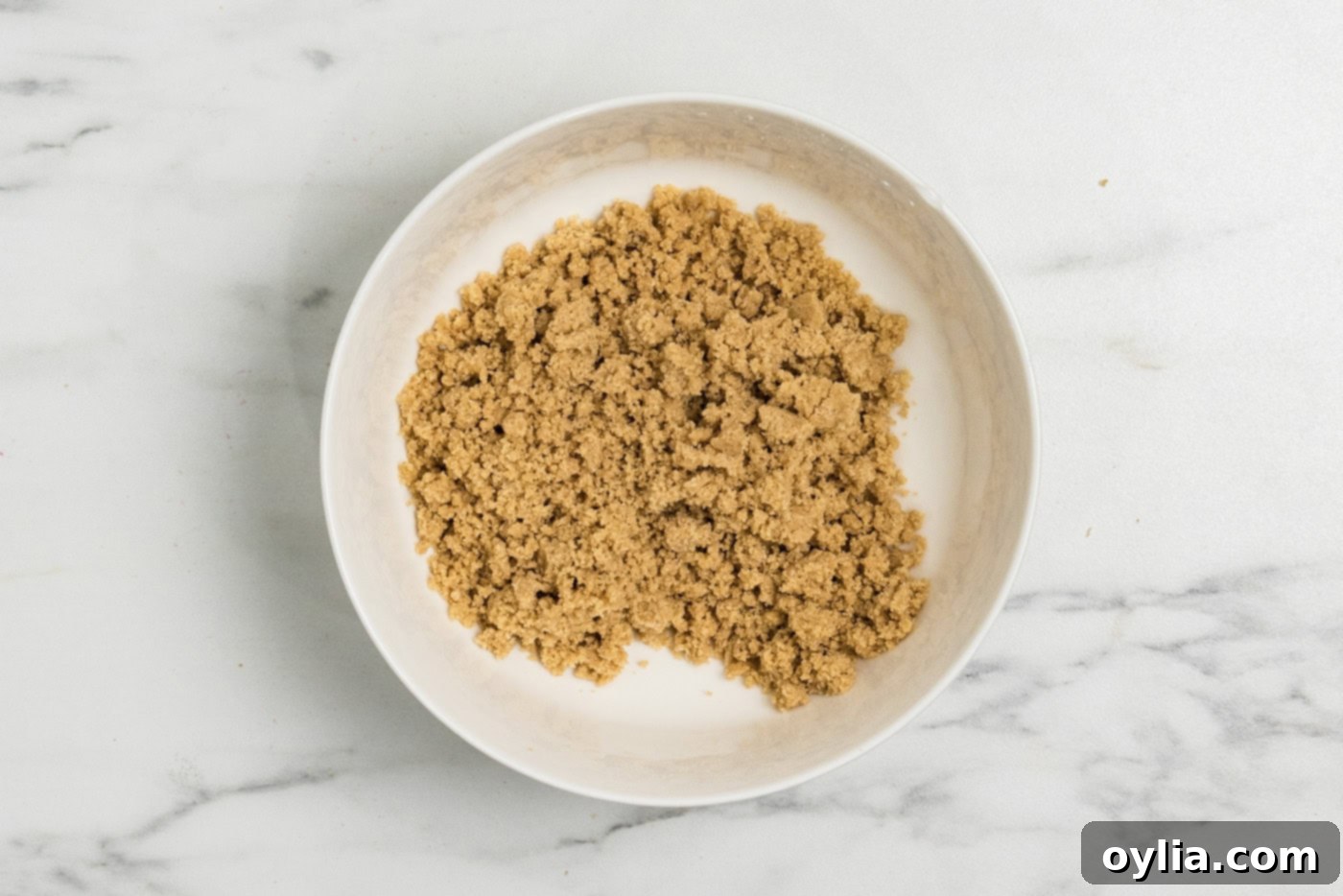 crumbly streusel topping in a bowl
