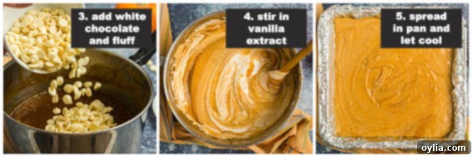 adding chocolate chips to saucepan