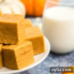 stack of pumpkin pie fudge