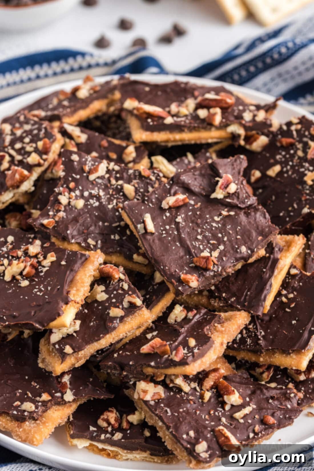 Saltine Toffee on plate