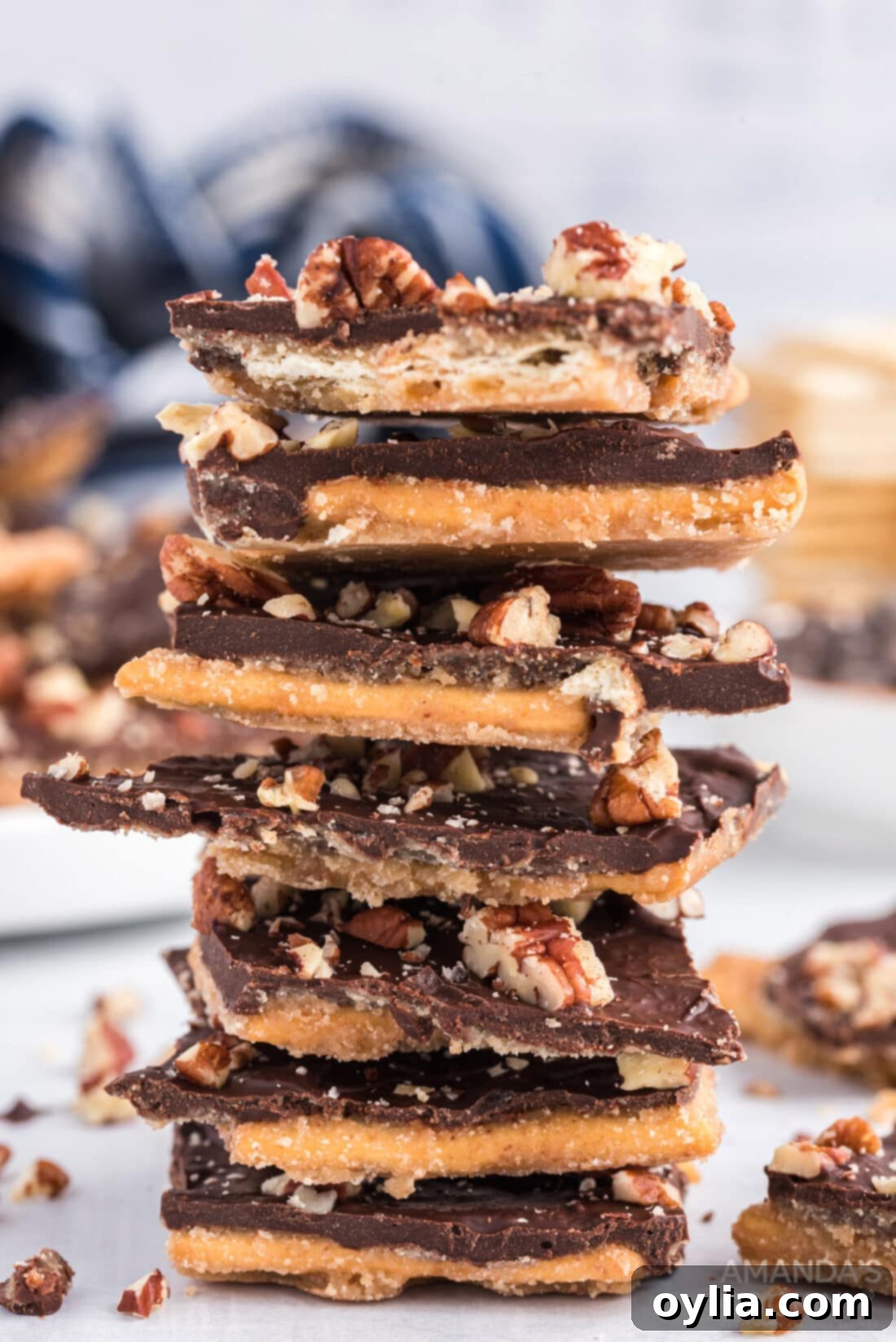 stack of Saltine Toffee